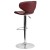 Flash Furniture DS-815-BURG-GG Contemporary Cozy Mid-Back Burgundy Vinyl Adjustable Height Barstool with Chrome Base addl-6