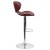 Flash Furniture DS-815-BURG-GG Contemporary Cozy Mid-Back Burgundy Vinyl Adjustable Height Barstool with Chrome Base addl-8