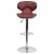 Flash Furniture DS-815-BURG-GG Contemporary Cozy Mid-Back Burgundy Vinyl Adjustable Height Barstool with Chrome Base addl-9