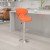 Flash Furniture DS-815-ORG-GG Contemporary Cozy Mid-Back Orange Vinyl Adjustable Height Barstool with Chrome Base addl-1