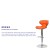 Flash Furniture DS-815-ORG-GG Contemporary Cozy Mid-Back Orange Vinyl Adjustable Height Barstool with Chrome Base addl-3