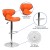 Flash Furniture DS-815-ORG-GG Contemporary Cozy Mid-Back Orange Vinyl Adjustable Height Barstool with Chrome Base addl-4