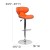 Flash Furniture DS-815-ORG-GG Contemporary Cozy Mid-Back Orange Vinyl Adjustable Height Barstool with Chrome Base addl-5