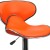 Flash Furniture DS-815-ORG-GG Contemporary Cozy Mid-Back Orange Vinyl Adjustable Height Barstool with Chrome Base addl-7