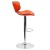 Flash Furniture DS-815-ORG-GG Contemporary Cozy Mid-Back Orange Vinyl Adjustable Height Barstool with Chrome Base addl-8