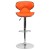 Flash Furniture DS-815-ORG-GG Contemporary Cozy Mid-Back Orange Vinyl Adjustable Height Barstool with Chrome Base addl-9