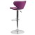 Flash Furniture DS-815-PUR-GG Contemporary Cozy Mid-Back Purple Vinyl Adjustable Height Barstool with Chrome Base addl-3