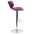 Flash Furniture DS-815-PUR-GG Contemporary Cozy Mid-Back Purple Vinyl Adjustable Height Barstool with Chrome Base addl-4