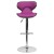Flash Furniture DS-815-PUR-GG Contemporary Cozy Mid-Back Purple Vinyl Adjustable Height Barstool with Chrome Base addl-5