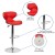 Flash Furniture DS-815-RED-GG Contemporary Cozy Mid-Back Red Vinyl Adjustable Height Barstool with Chrome Base addl-4