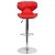Flash Furniture DS-815-RED-GG Contemporary Cozy Mid-Back Red Vinyl Adjustable Height Barstool with Chrome Base addl-9