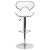 Flash Furniture DS-815-WH-GG Contemporary Cozy Mid-Back White Vinyl Adjustable Height Barstool with Chrome Base addl-9