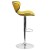 Flash Furniture DS-815-YEL-GG Contemporary Cozy Mid-Back Yellow Vinyl Adjustable Height Barstool with Chrome Base addl-8