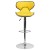 Flash Furniture DS-815-YEL-GG Contemporary Cozy Mid-Back Yellow Vinyl Adjustable Height Barstool with Chrome Base addl-9