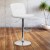 Flash Furniture DS-829-WH-GG Contemporary White Vinyl Adjustable Height Barstool with Square Tufted Back and Chrome Base addl-1