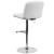 Flash Furniture DS-829-WH-GG Contemporary White Vinyl Adjustable Height Barstool with Square Tufted Back and Chrome Base addl-3