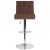 Flash Furniture DS-8411-BRN-F-GG Contemporary Brown Fabric Adjustable Height Barstool with Accent Nail Trim addl-4