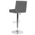 Flash Furniture DS-8411-GRY-GG Contemporary Gray LeatherSoft Adjustable Height Barstool with Accent Nail Trim addl-3