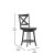 Flash Furniture ES-UN1-24-GY-GG Wood Crossback Swivel Counter Height Barstool with Black LeatherSoft Seat, Gray Wash Walnut addl-4