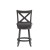 Flash Furniture ES-UN1-24-GY-GG Wood Crossback Swivel Counter Height Barstool with Black LeatherSoft Seat, Gray Wash Walnut addl-7