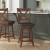 Flash Furniture ES-UN1-24-OAK-GG Wood Crossback Swivel Counter Height Barstool with Black LeatherSoft Seat, Antique Oak addl-1