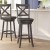 Flash Furniture ES-UN1-29-GY-GG Wood Crossback Swivel Bar Height Barstool with Black LeatherSoft Seat, Gray Wash Walnut addl-1