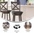 Flash Furniture ES-UN1-29-GY-GG Wood Crossback Swivel Bar Height Barstool with Black LeatherSoft Seat, Gray Wash Walnut addl-3