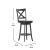 Flash Furniture ES-UN1-29-GY-GG Wood Crossback Swivel Bar Height Barstool with Black LeatherSoft Seat, Gray Wash Walnut addl-4