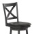 Flash Furniture ES-UN1-29-GY-GG Wood Crossback Swivel Bar Height Barstool with Black LeatherSoft Seat, Gray Wash Walnut addl-8
