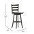 Flash Furniture ES-UN-31WS-29-GY-GG Wooden Ladderback Swivel Bar Height Barstool, Gray Wash Walnut addl-4