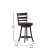 Flash Furniture ES-UN3-24-ESP-GG Wood Ladderback Swivel Counter Height Barstool with Black LeatherSoft Seat, Espresso addl-4