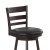 Flash Furniture ES-UN3-24-ESP-GG Wood Ladderback Swivel Counter Height Barstool with Black LeatherSoft Seat, Espresso addl-8