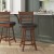Flash Furniture ES-UN3-24-OAK-GG Wood Ladderback Swivel Counter Height Barstool with Black LeatherSoft Seat, Antique Oak addl-1