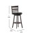 Flash Furniture ES-UN3-29-ESP-GG Wood Ladderback Swivel Bar Height Barstool with Black LeatherSoft Seat, Espresso addl-4