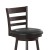 Flash Furniture ES-UN3-29-ESP-GG Wood Ladderback Swivel Bar Height Barstool with Black LeatherSoft Seat, Espresso addl-8