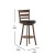 Flash Furniture ES-UN3-29-OAK-GG Wood Ladderback Swivel Bar Height Barstool with Black LeatherSoft Seat, Antique Oak addl-4