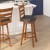Flash Furniture ES-UN3-29-OAK-GG Wood Ladderback Swivel Bar Height Barstool with Black LeatherSoft Seat, Antique Oak addl-5