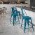 Flash Furniture ET-3534-24-AB-GG 24" Distressed Antique Blue Metal Indoor/Outdoor Counter Height Stool with Back addl-1