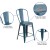 Flash Furniture ET-3534-24-AB-GG 24" Distressed Antique Blue Metal Indoor/Outdoor Counter Height Stool with Back addl-3