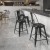 Flash Furniture ET-3534-24-BK-GG 24" Distressed Black Metal Indoor/Outdoor Counter Height Stool with Back addl-1