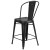 Flash Furniture ET-3534-24-BK-GG 24" Distressed Black Metal Indoor/Outdoor Counter Height Stool with Back addl-6
