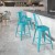 Flash Furniture ET-3534-24-CB-GG 24" Crystal Teal-Blue Metal Indoor/Outdoor Counter Height Stool with Back addl-1