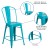 Flash Furniture ET-3534-24-CB-GG 24" Crystal Teal-Blue Metal Indoor/Outdoor Counter Height Stool with Back addl-4