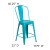 Flash Furniture ET-3534-24-CB-GG 24" Crystal Teal-Blue Metal Indoor/Outdoor Counter Height Stool with Back addl-5
