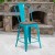 Flash Furniture ET-3534-24-CB-WD-GG 24" Crystal Teal-Blue Metal Counter Height Stool with Back and Wood Seat addl-1