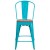 Flash Furniture ET-3534-24-CB-WD-GG 24" Crystal Teal-Blue Metal Counter Height Stool with Back and Wood Seat addl-5