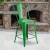 Flash Furniture ET-3534-24-GN-GG 24" Distressed Green Metal Indoor/Outdoor Counter Height Stool with Back addl-1