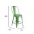 Flash Furniture ET-3534-24-GN-GG 24" Distressed Green Metal Indoor/Outdoor Counter Height Stool with Back addl-3