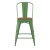 Flash Furniture ET-3534-24-GN-PL1T-GG 24" Green Metal Indoor/Outdoor Counter Height Stool with Back with Teak Poly Resin Wood Seat addl-10