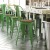 Flash Furniture ET-3534-24-GN-PL1T-GG 24" Green Metal Indoor/Outdoor Counter Height Stool with Back with Teak Poly Resin Wood Seat addl-1
